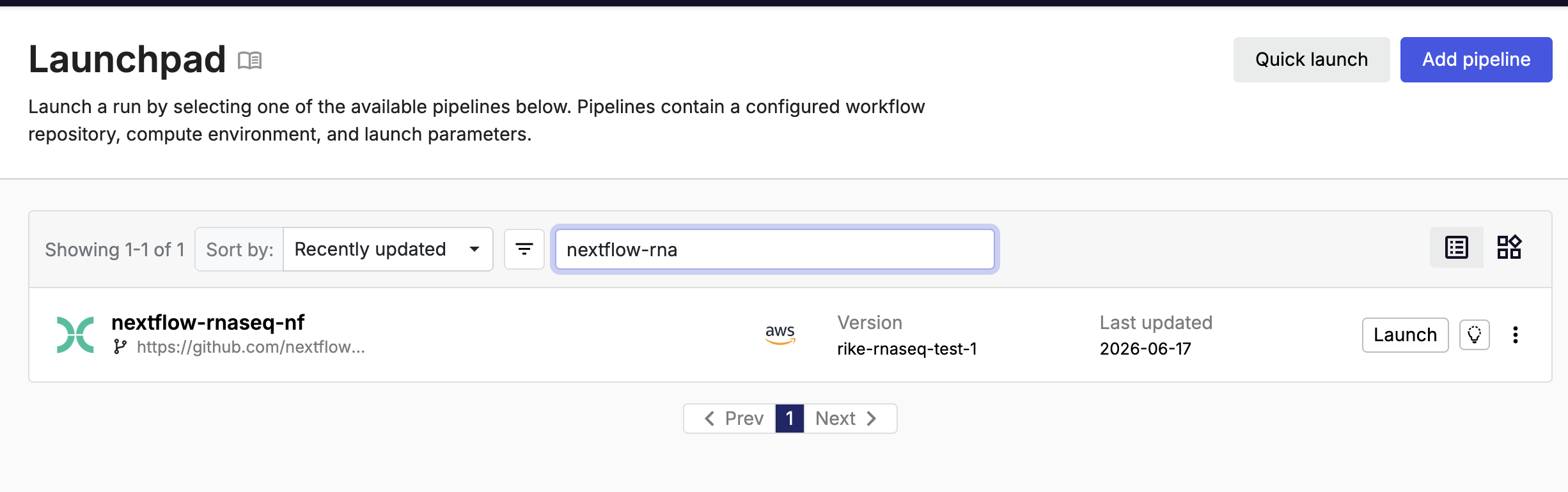 rnaseq-nf on the Launchpad